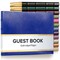 Gallery Leather Guest Book Special Events, add Photos, 192 Lined Pages, Bonded Leather, Hardcover, Gold-Gilded, Guestbook
